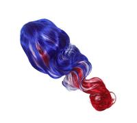 Gatuida Postiche Longue Bou pour Femme, Cheveux Synthétiques aux Trois Couleurs Bleu Blanc Rouge, Bonnet Léger Respirant, Postiche de Cosplay Polyvalente pour Halloween, Carnaval