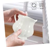 Gatuida Pot à Lait Céramique Blanc Pur Bec Verseur Unique pour Café et Sauce Cruche pour Préparation Maison Contenant et Design Classique