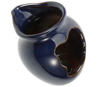 Gatuida Pot de Jardin Cascade en Céramique Bleu Petit Modèle, Fontaine Décorative Écologique, sans Pompe, pour Intérieur et Extérieur, Décoration de Jardin et Cour Paisible