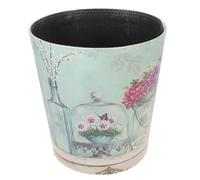 Gatuida Poubelle Cuir Style Européen Corbeille Décorative Étanche pour Bureau et Maison Seau à Déchets Pratique et Élégant avec Motif Floral Imprimé