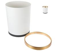 Gatuida Poubelle Domestique en Plastique Blanc 9L sans Couvercle Poubelle Cuisine et Salon Ronde Compacte pour Bureau et Chambre Conteneur à Ordures Pratique et Facile à Nettoyer