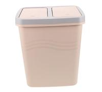 Gatuida Poubelle Double Compartiment avec Couvercle Bac à Ordures Plastique Séparateur Sec et Humide pour Cuisine Salle de Bain Bureau Chambre Facile et Gestion Polyvalente des Déchets