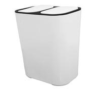 Gatuida Poubelle Double Cuisine avec Couvercle Tactile Bac Séparateur Déchets Secs et Humides Antidérapant Corbeille Salon Pratique et Stable Récipient Sélectif Moderne