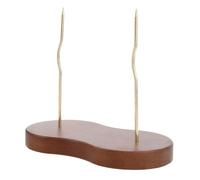 Gatuida Présentoir de bureau à double ticket, marron clair | Fourchette à addition, pique à commande, broche à addition de restaurant, porte-mémos de bureau, fourchettes à bons
