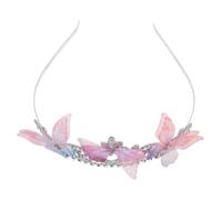 Gatuida Princess-style Butterfly Headband With Rhinestones Lightweight Alloy Hair Hoop For Birthday Cosplay And Festival Accessories