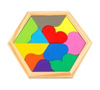 Gatuida Puzzle Bois Cœur Coloré pour Garçon Fille Jeu Casse-tête Géométrique Interactif Stimule Observation et Créativité Jeu Éducatif Parent-garçon Fille Éveil Ans