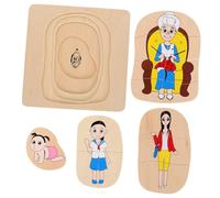 Gatuida Puzzle Bois Multi-Couches Montessori avec Figures Humaines Cartoon Éducatif pour Garçon Fille Puzzle Cycle de Vie pour Développement Cognitif des Tout-Petits