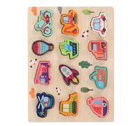 Gatuida Puzzle en Bois Éducatif Montessori Thème des Transports d'Association de Formes pour Garçon et Filles de 1 à 2 Ans Puzzle 3D en Bois Coloré Jeu Éducatif pour Bébé