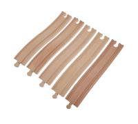 Gatuida Rail en Bois pour Train Enfant - 5 Pcs Voie Ferrée en Bois Courbe Arc De Montée - Accessoires D’Extension Jeu Éducatif pour Construction De Circuits Et Scène Ferroviaire