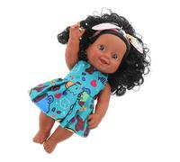 Gatuida Réaliste Noire Vinyle Cheveux Bouclés Éducatif pour Simulée à Toucher Réaliste pour Jeu Couleur Aléatoire