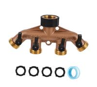 Gatuida Répartiteur de Robinet 4 Voies pour Tuyau d'Arrosage Adaptateur de Tuyau pour Jardin Vanne de Régulation Utilisation Extérieure Connecteur Pratique Séparateur d'eau Réglable
