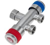 Gatuida Répartiteur de Robinet Double en Acier Inoxydable pour Machine à Laver, Connecteur Robuste et Anti-Rouille, Adapté aux Tuyaux D'arrivée d'eau