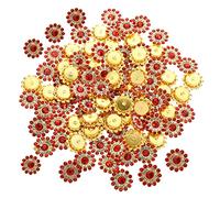 Gatuida Rhinestones Flatback Fleur Solaire Brillante Embellissements DIY Bijoux Accessoires pour Décoration Rouge et Blanc