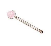 Gatuida Roller de Jade Naturel pour Visage Outil de Massage Facial de Cristal Rose Léger et Portable pour Poches Soin Peau et Relaxation Musculaire