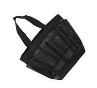 Gatuida Sac Filet De Plage Noir pour Femme Sac à Main Cabas Mesh Respirant Trousse De Toilette Et Multi-Poches Pratique Rangement Organisé pour Maquillage Extérieur
