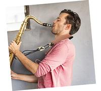 Gatuida Sangle de Saxophone Cuir Marron Rembourrée pour Ténor Alto et Soprano Réglable et Résistante Harnais de Cou Durable pour Pression des Mains