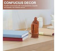 Gatuida Sculpture Confucius Bois Sculpté Délicat Ornement Bureau Unique Bois Décoration Artisanale Chinoise pour Maison et Bureau