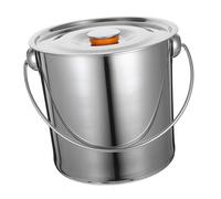 Gatuida Seau de Camping Acier Inoxydable Épais avec Couvercle et Poignée Seau de Rangement Portable pour Bûches et de Chauffage Robuste et Facile à Transporter