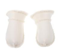 Gatuida Semelles Intérieures Duveteuses pour Pantoufles Femmes, Peluche Blanche, Solide et Non Déformable, pour Marcher à L'extérieur, 1 Paire Bouton