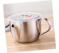 Gatuida Séparateur de Graisse de Soupe Acier Inoxydable avec Couvercle et Brosse Bol Filtre Huile pour Cuisine Maison et Restaurant Récipient Pratique pour Sauce et Vinaigre