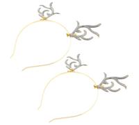 Gatuida Serrage-tête Noël en Alliage Or Cornes de Renne Décoré de Clochettes Léger pour Garçon et Filles et Adultes Fête de Noël Accessoire Cheveux Créatif