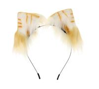 Gatuida Serre-tête Oreilles de Chat Orange Blanc Créatif pour Cosplay Fête Déguisement Accessoire Léger pour Femmes et Filles