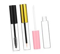 Gatuida Set de 3 Tubes Vides pour Maquillage 10ml avec Brosse à Cils, Tubes pour Eyeliner et Gloss à Lèvres, Design Transparent en Abs et Pet pour Voyage et Déplacement