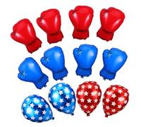 Gatuida Set de Ballons Gants de Boxe PVC Décorations de Fête de Boxe et Arts Martiaux Mixtes pour Anniversaire Garçon Faciles à Gonfler et Réutilisables Gants Rouges et Bleus Sacs