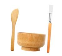 Gatuida Set de Bols Bois pour Mélange et Application de Masque Facial DIY Outils Naturels Doux pour Visage Spatule et Pinceau pour Soin Maison et Sûr