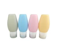 Gatuida Set de Bouteilles de Voyage Silicone pour Contenants Cosmétiques Idéaux pour Shampooing Après Shampooing Lotion et Articles de Toilette Rose Pêche Orange Abricot