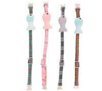 Gatuida Set de Colliers pour Chat Couleur Aléatoire en Coton Lot de 4 Réglables Forme Poisson Style Créatif et Adorable Faciles à Mettre, pour Accompagner Toutes Tenues