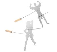 Gatuida Set de Fourchettes Barbecue Acier Inoxydable Longues Brochettes Tournantes Résistantes Chaleur pour Viande et Légumes Outil de Grillade pour Camping et Feu de Camp