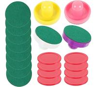 Gatuida Set de Hockey Glace avec Poussoirs Palets Accessoires Colorés pour Jeu de Palet Air Hockey Table Remplacement et Adapté Aux Loisirs