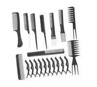 Gatuida Set de Peignes Homme Multi-fonctions Large Dents Queue Fine Plastique avec Pinces Coupe Cheveux pour Salon et Usage Domestique Noir