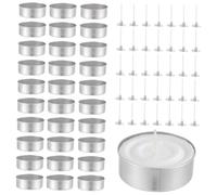 Gatuida Set de Pots Aluminium pour Bougies Chauffe-Plat avec Mèches Durables et Adaptés Fabrication de Bougies Maison Ambiance Cosy pour Hôtel et Restaurant