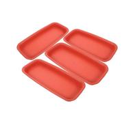Gatuida Soucoupe Rectangulaire pour Plantes Lot De 4, Plateau Porte-Plantes Long en Plastique Brique Rouge 200 Et 310, Plateau De Culture Intérieur avec Égouttoir Adapté pour Pots Et Jardinières