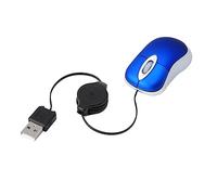 Gatuida Souris Optique Filaire USB Compacte pour Ordinateur Portable, Ergonomique Et Silencieuse, Câble Rétractable, Usage Professionnel Et Voyage, Petite Taille, Couleur Bleue