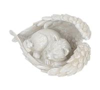 Gatuida Statue Chat Ange Résine Pierre Commémorative de Jardin pour Animaux Ornement de Souvenir pour Chat Décédé Statuette de Mémoire pour Pelouse Intérieure et Extérieure