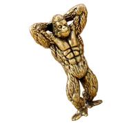 Gatuida Statue Gorille Laiton Figurine Animale Rétro Sculptée Décoration Bureau Salon Compacte et Originale