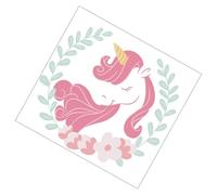 Gatuida Sticker Mural Décoratif Chambre Licorne Rose Autocollant Mural Cartoon Chambre Garçon Fille Décoration Murale Autocollante Facile à Poser
