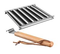 Gatuida Support à Saucisses Acier Inoxydable pour Barbecue Portable de Cuisson Uniforme Support Grill de Camping pour Barbecue Extérieur Moyenne
