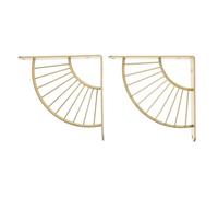 Gatuida Support D’Étagère Mural en Fer Doré Nanométrique 15X15 CM Épaisseur 2 MM Lot de 2 Support de Rayonnage D’Éventail Résistant à la Corrosion Cuisine Salon et Bureau