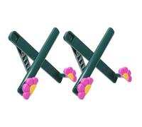 Gatuida Support de Lecture Pliable en Plastique Motif Fleur Violet et Vert, Lot de 2 Supports Réglables pour Livre de Recettes et Livres Cuisine, Étagère de Bureau Compacte pour Maison,