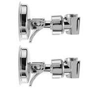 Gatuida Support de Pommeau Ventouse Lot de 2 Support Mural Amovible Réglable en Angle Finition Électrolytique Argentée Fixation sans Perçage pour Salle de Bain Accessoires Pratiques
