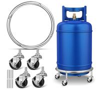 Gatuida Support Mobile pour Bonbonne de Gaz Acier Inoxydable avec Roues et Frein Plateau Coulissant Robuste pour Réservoir Propane Base Sécurisée et Facile à Déplacer
