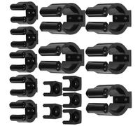 Gatuida Support Mural Porte Queue de Billard Noir en PP, Design Compact, Lot de 15 Pièces pour Fixer Queues de Billard, Canne à Pêche et Rangement Pratique