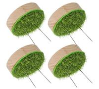 Gatuida Support pour Poupée en Feutrine à Double Aiguille 5 CM Socle en Bois et Gazon Présentoir Portable pour Poupées Miniatures Accessoire de Feutrage à L'Aiguille pour Exposition et