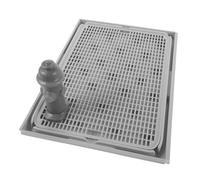 Gatuida Support Toilette pour Chiots Intérieur avec Colonne Guide d'Urine, Bac d'apprentissage Propreté pour Chiens, Tapis Lavable Antidérapant, Gris Clair, 1 Pièce, pour Petits Espaces