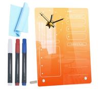 Gatuida Tableau Mémo en Acrylique avec Horloge Intégrée pour Gestion des Tâches au Bureau, Tableau D'écriture Pratique et Élégant pour Espace de Travail