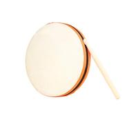Gatuida Tambourin Double Face Peau de Chèvre Naturelle avec Baguette Musical Éducatif pour Garçon Fille Garçons et Filles Cadeau pour Fête et Apprentissage